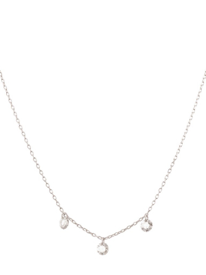 Danaé Trio Hanging Diamond Necklace - White Gold