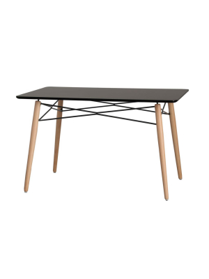 Eiffel Black Wood Top Dining Table