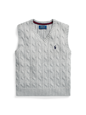 Cable-knit Cotton Sweater Vest