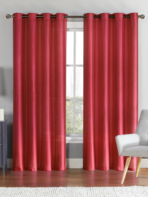 Goodgram 2 Pack Ultra Luxurious Faux Silk Semi Sheer Grommet Curtain Panels