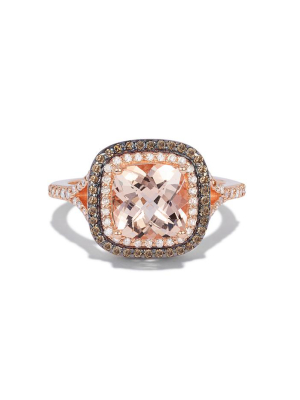 Effy Blush 14k Rose Gold Morganite And Diamond Ring, 2.05 Tcw