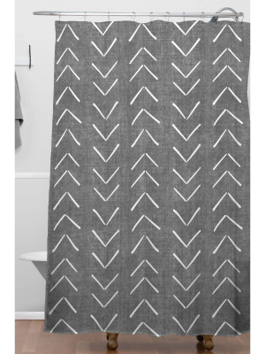 Becky Bailey Mud Cloth Big Arrows Shower Curtain Gray - Deny Designs