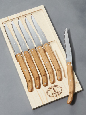 Laguiole ® Oak Steak Knives, Set Of 6