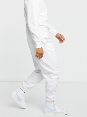 Asos Design Co-ord Oversized Sweatpants In White With Pin Tucks