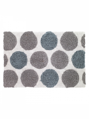 Avanti Dotted Circles Shower Rug - White