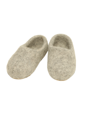 Light Grey Felt Slippers