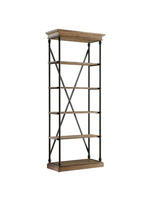 84" Belvidere 5 Shelf Narrow Bookshelf Black - Inspire Q