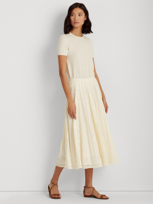 Shadow-stripe A-line Skirt