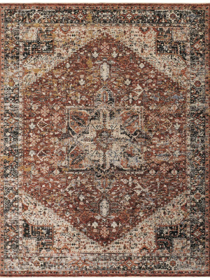 Feizy Caprio Space Dyed Medallion Rug - Rust & Black - Available In 9 Sizes