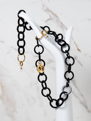 Black Round Link Acetate Chain