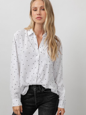 Rocsi Shirt - White Flocked Mini Stars