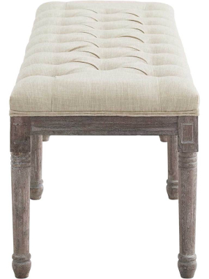 Park Upholstered Fabric Bench Beige