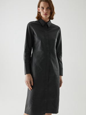 Nappa Leather Shirt Dress