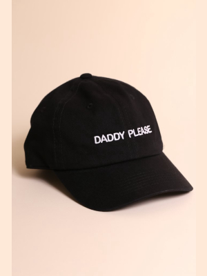 Daddy Please Dad Cap Black/white