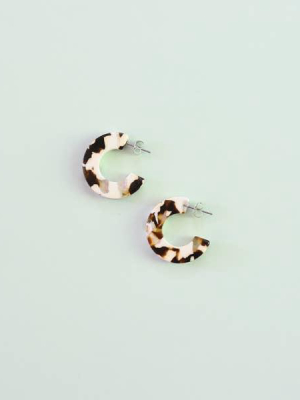 The Ray Marbled Acetate Hoops By Nat + Noor