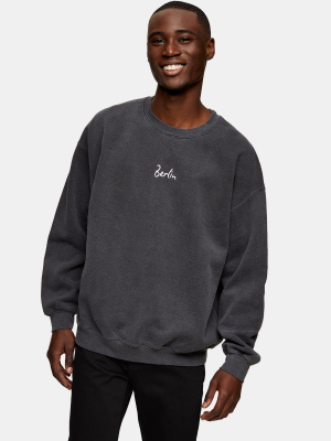 Berlin Print Sweatshirt In Black