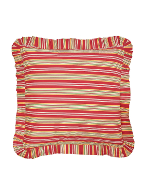 C&f Home 26" X 26" Red Multi Stripe Euro Sham