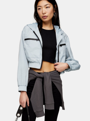 Petite Blue Shell Cropped Jacket