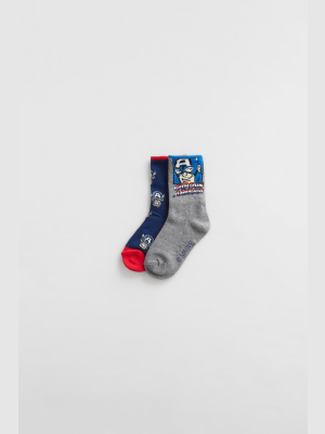 Two-pack Of Captain America © Marvel Socks