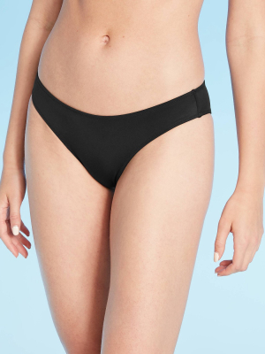 Women's High Leg Cheeky Bikini Bottom – Shade & Shore™ Black