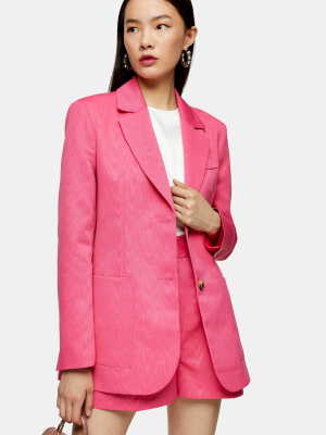 Pink Grandad Single Breasted Blazer