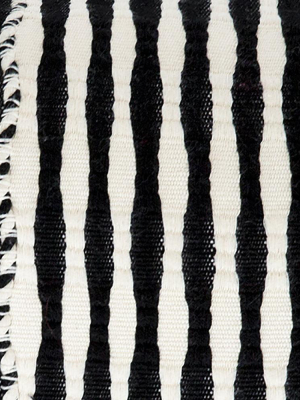 Antigua Throw Pillow - Black + White Striped