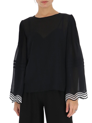 See By Chloé Pleated Sleeve Top