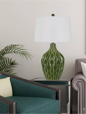 29" Andria Ceramic Table Lamp Green - Cal Lighting