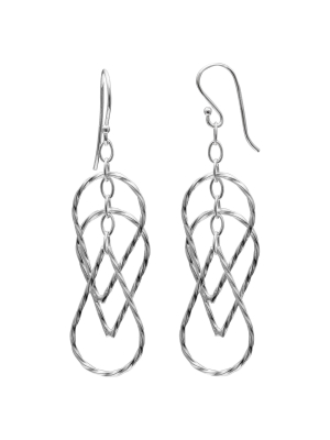 Women's Sterling Silver Oval Teardrop Earrings (26mm)