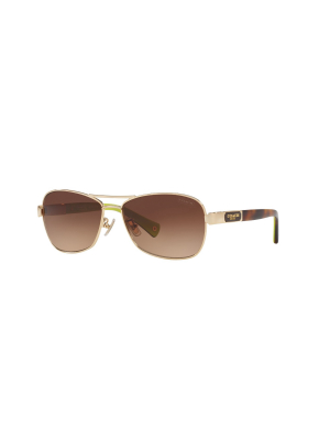 Coach Hc7012 910013 Female Pilot Lifestyle Sunglasses Gold