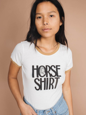 Horse Shirt Ringer Tee For Women