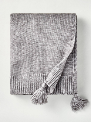 Sweater Knit Tassels Throw Blanket Gray - Hearth & Hand™ With Magnolia