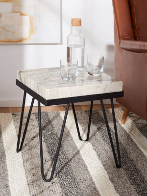 Jada Stone Top Accent Table Multi Gray/black - Safavieh