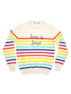 "love Is Love" Rainbow Crewneck