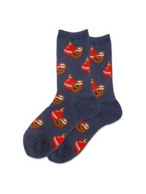 Women's Holiday Sloth Crew Socks