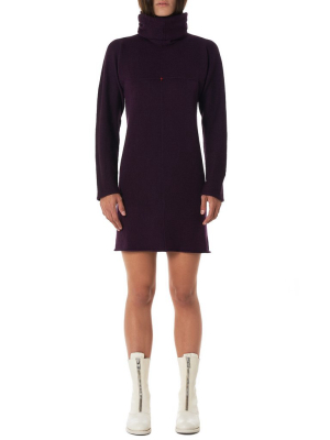 Single Cut Turtleneck Dress (ntw221dnl-fmw1-wine)