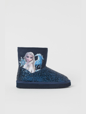 Soft Boots With Printed Design