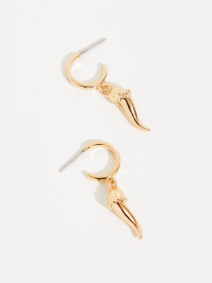 Joy Dravecky Italian Horn Hoop Earrings