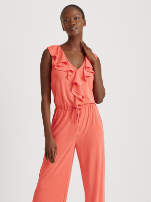 Ruffle-trim Jersey Jumpsuit