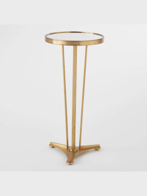 Global Views French Moderne Side Table Antique Brass