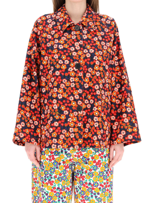 Marni Floral Printed Flared Jacket