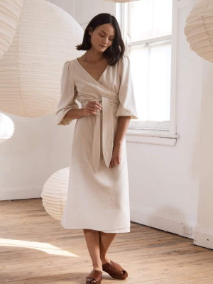 Delphine Wrap Dress - Ecru