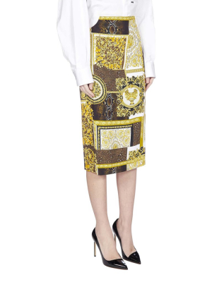 Versace Printed Midi Skirt