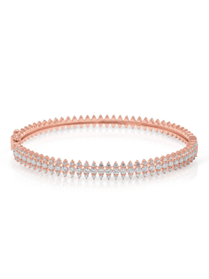 14kt Rose Gold Diamond Luxe Queen Bangle Bracelet