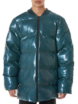 Latex Puffer Coat (law18p02-electric-blue)