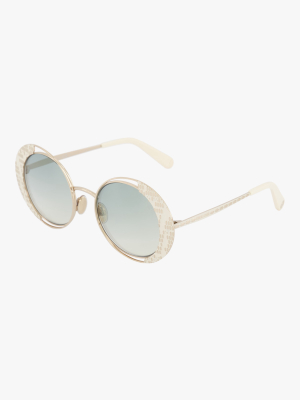 White Round Sunglasses