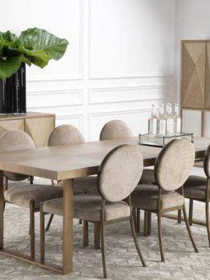 Eichholtz Remington 230cm Dining Table - Beige & Gold