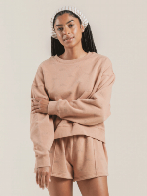 Rylee + Cru Women's Sunrise Boxy Pullover In Terracotta