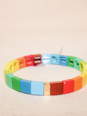 Thin Square Rainbow Bracelet