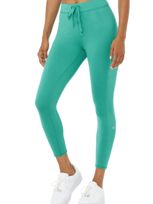 7/8 High-waist Checkpoint Legging - Ocean Teal